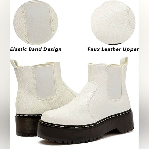 (80-4071) Katliu Women's Platform Ankle Boots Chelsea Sz 10 - Picture 9 of 12